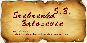 Srebrenka Balošević vizit kartica